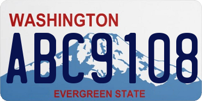 WA license plate ABC9108