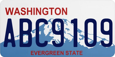 WA license plate ABC9109