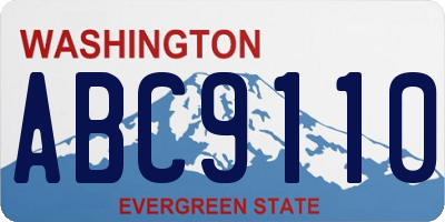 WA license plate ABC9110