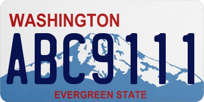 WA license plate ABC9111
