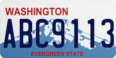 WA license plate ABC9113