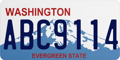 WA license plate ABC9114