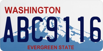 WA license plate ABC9116