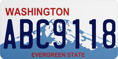 WA license plate ABC9118