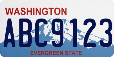 WA license plate ABC9123