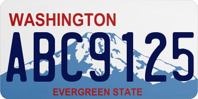 WA license plate ABC9125
