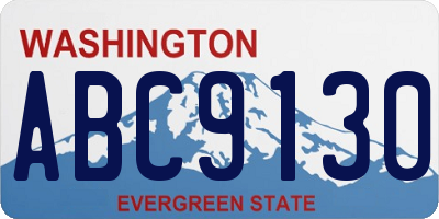 WA license plate ABC9130