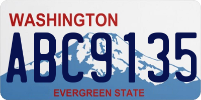 WA license plate ABC9135