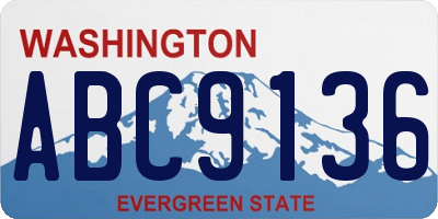 WA license plate ABC9136