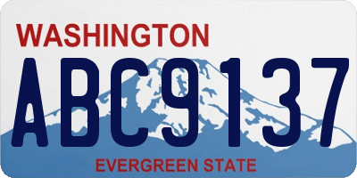 WA license plate ABC9137
