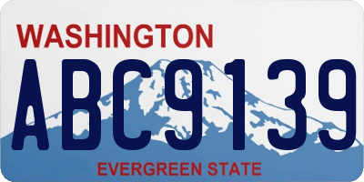 WA license plate ABC9139