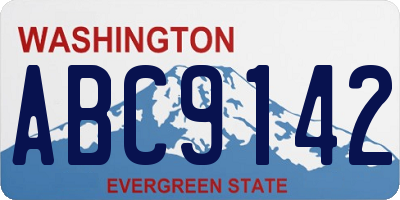 WA license plate ABC9142