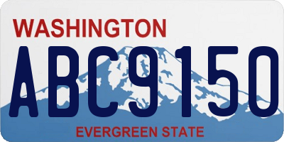 WA license plate ABC9150