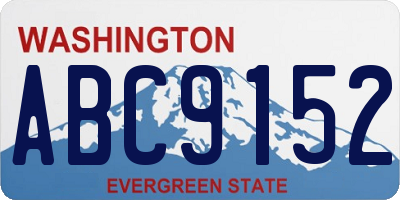 WA license plate ABC9152