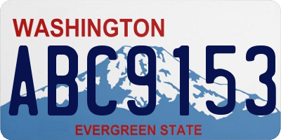 WA license plate ABC9153