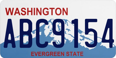 WA license plate ABC9154