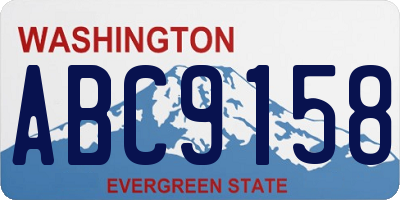 WA license plate ABC9158