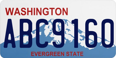 WA license plate ABC9160