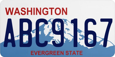 WA license plate ABC9167