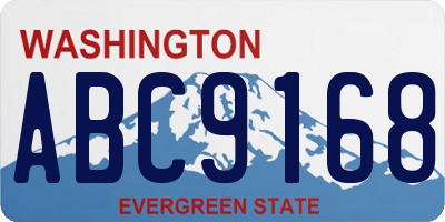 WA license plate ABC9168