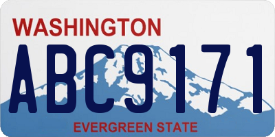 WA license plate ABC9171