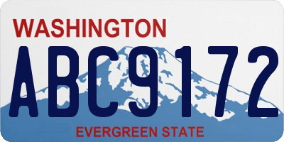 WA license plate ABC9172