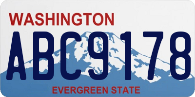 WA license plate ABC9178