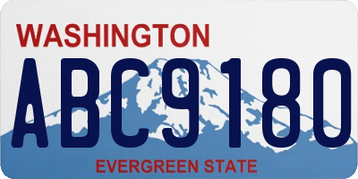 WA license plate ABC9180