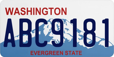 WA license plate ABC9181
