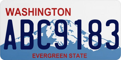 WA license plate ABC9183