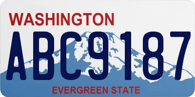 WA license plate ABC9187