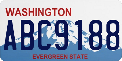 WA license plate ABC9188