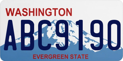 WA license plate ABC9190