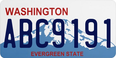 WA license plate ABC9191