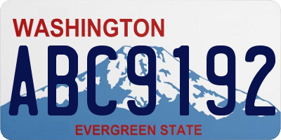 WA license plate ABC9192