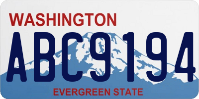 WA license plate ABC9194