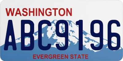 WA license plate ABC9196