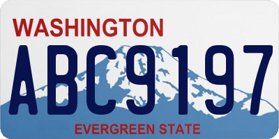 WA license plate ABC9197