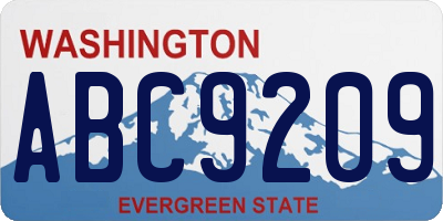 WA license plate ABC9209