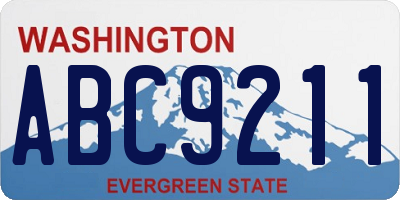 WA license plate ABC9211