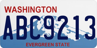 WA license plate ABC9213