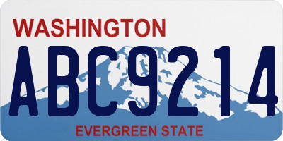 WA license plate ABC9214