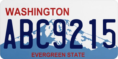 WA license plate ABC9215