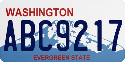 WA license plate ABC9217