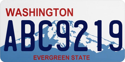 WA license plate ABC9219
