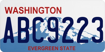 WA license plate ABC9223