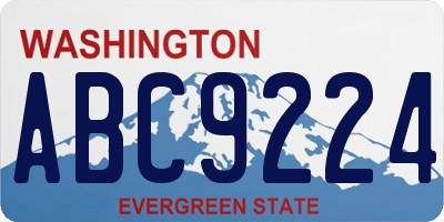 WA license plate ABC9224