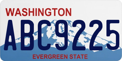 WA license plate ABC9225