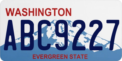 WA license plate ABC9227
