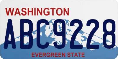 WA license plate ABC9228